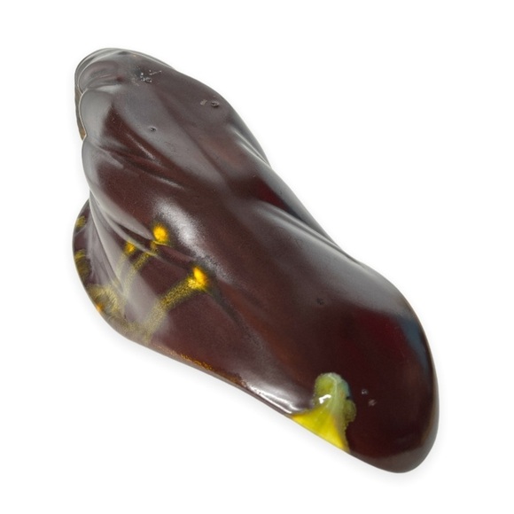 Vintage Brown Ceramic Cornucopia Horn of Plenty Drip Glaze Planter Thanksgiving - Picture 8 of 8